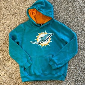 Youth Miami Dolphins Hooded Sweatshirt Embroidered Logo size small